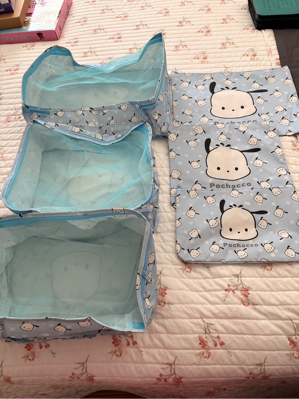 Light Blue Travel Packing Cubes Set - Women Bags